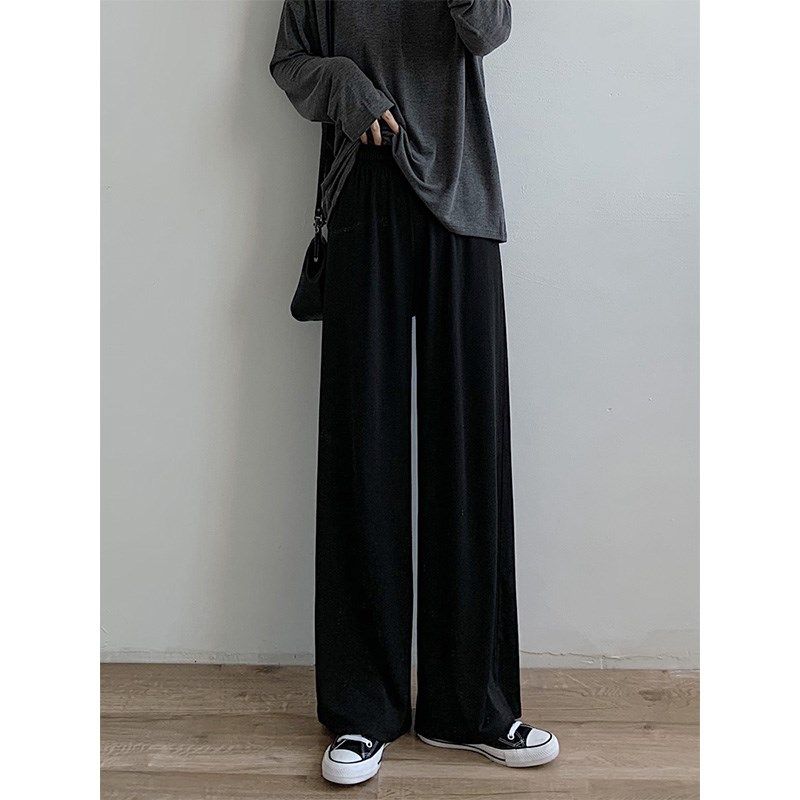 梨形身材裤子春夏薄款冰丝裤大码显瘦阔腿裤胖妹妹垂感直筒休闲裤,淘宝优惠券,粉丝福利购,淘宝优惠卷