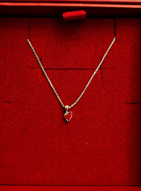 何方鎏光爱心项链幸运币锁骨链