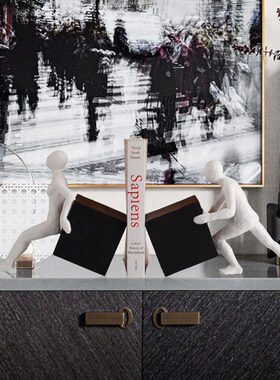 箱样板房推摆设书家居装饰品书靠书桌创意书房书立工艺品室摆件挡