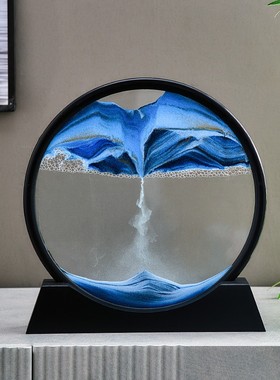 创意现代流沙画摆件简约解压艺术沙漏客厅N桌面办公室装饰品摆设