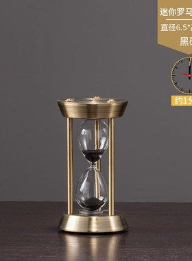 北欧创意罗马柱金属时间s沙漏高档复古计时摆件个性定制刻字LOGO