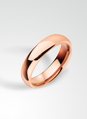 玫瑰金戒指情侣h一对简约钨金单身食指尾戒个性男士反光K金素圈女
