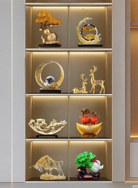 新中式酒柜装饰品摆件轻奢高档客厅高端大气上档次电视柜2025新款