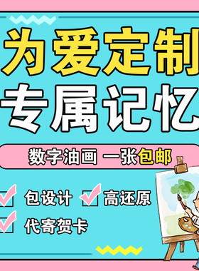 数字油画diy定制 人物照片 风景动漫动物定做 私人订制涂色油彩画