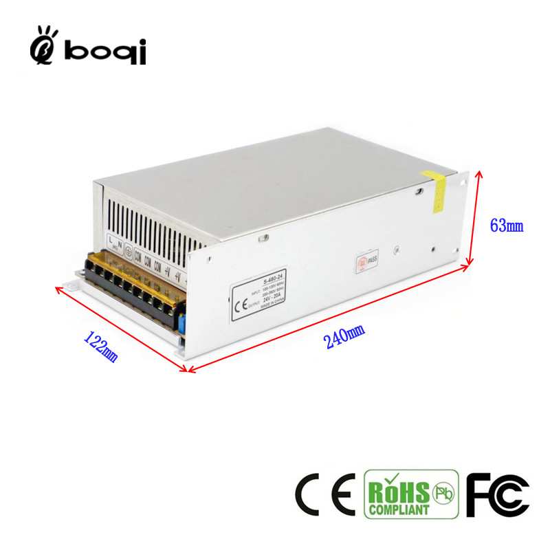 Manufacturer 24V20A480W constant voltage switching power supply LED lamp with light bar monitoring security LED advertising screen adapter