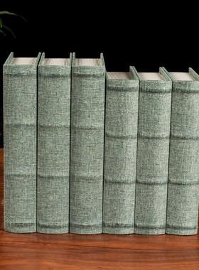 麻布仿真书装饰品木质假书道具模型书大中号售楼处样板房书房客厅