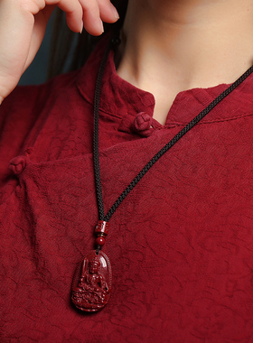 朱砂本命佛吊坠男女本命年十二生肖守护神项链随身汽车钥匙扣挂件