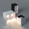 Cob square downlight double head home living room bold lamp without main light ceiling bedroom anti-glare led surface mounted spotlight
