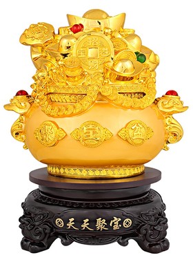 大号聚宝盆摆件客厅装饰创意聚财存钱储钱罐店铺招财开业工艺礼品