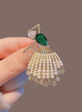 胸针高档女奢华大气胸花精致时尚芭蕾女孩别针外套开衫高级感配饰