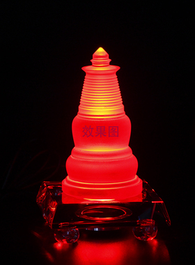 工艺礼品摆c饰琉璃水晶发光底座七彩色自动变化可控制颜色透光柜