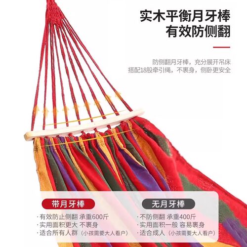 吊床户外防侧翻儿童秋千室内加厚成人露营地高端野餐吊椅双人夏季 - 图1