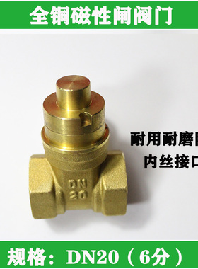 阀门开关磁性锁闭阀防盗阀水闸阀黄铜自来水表前暖气4分6DN15圆柱