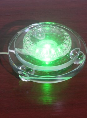 水晶球底b座圆形插电七彩灯光幻彩自动变色凹面客厅书房桌面摆件