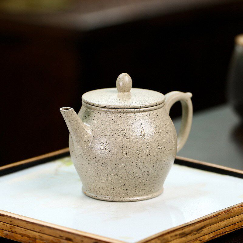New purple clay pot Qiu Zhu Pot original ore sesame white jade section tea set Kung Fu teapot support generation