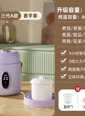 迷你养生电炖杯多功能办公室便携烧水杯便携式炖煮小型一人煮粥杯