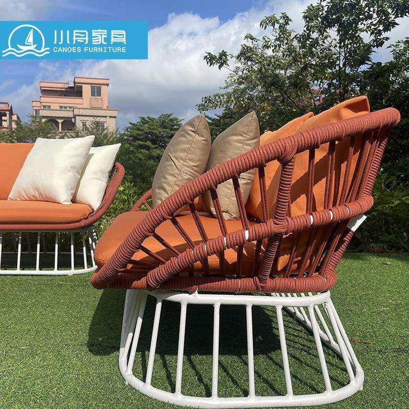 小舟北欧户外家具海边露台庭院藤编沙发室外露天民宿茶几桌椅组合,淘宝优惠券,粉丝福利购,淘宝优惠卷