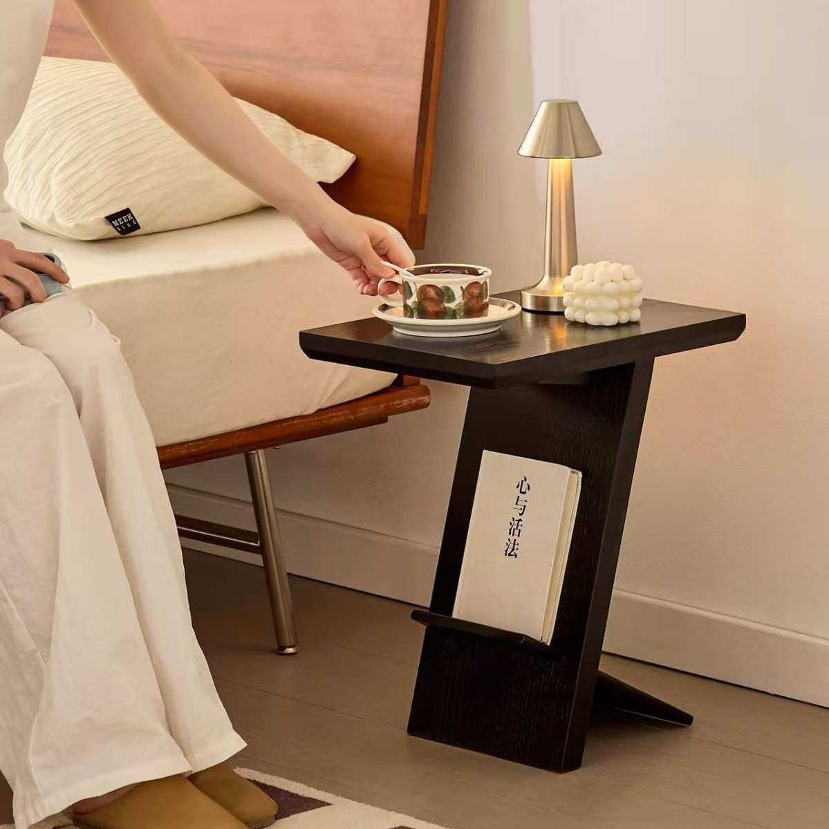 北欧极简实木Z字边几茶几家用客厅沙发角几复古网红杂志置物架,淘宝优惠券,粉丝福利购,淘宝优惠卷