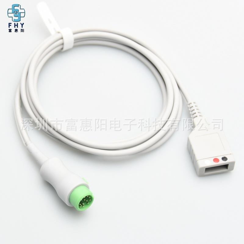 厂家直销心电导联线T5/D6/IPM8/UMEC8/IMEC10监护仪3导心电主电缆 - 图0