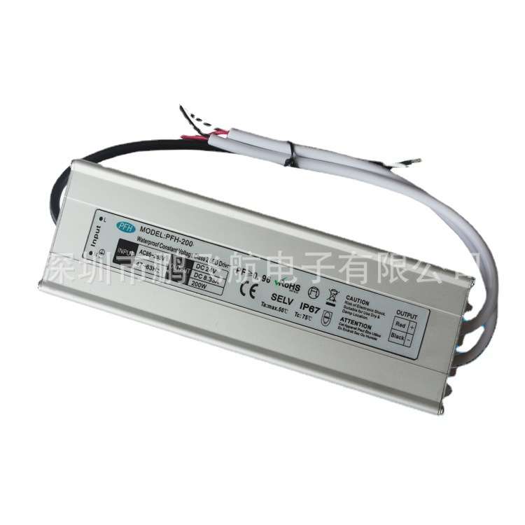 AC85-265V宽电压高PF值24V8.3A 24V200WLED防水电源 PF≥0.99 - 图3