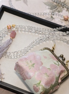 新中式国风水晶斜挎包包链斜挎链背背链项链拆卸手机链