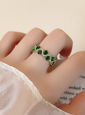 2025新款爆款古法招财铜钱币沙金戒指女轻奢高级U感旺财开口食指