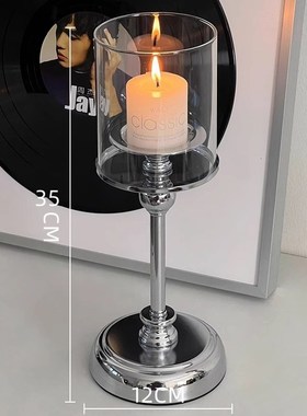复古烛台香薰g蜡烛家用烛光晚餐道具浪漫摆件蜡烛台座餐桌装饰品