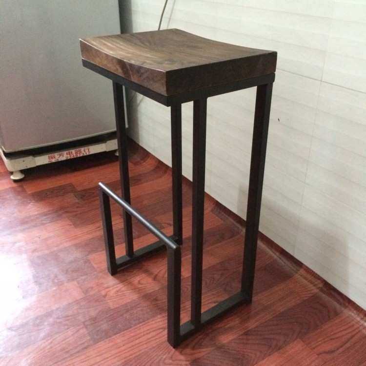 美式复古高脚椅咖啡厅休闲餐桌椅铁艺实木简易酒吧前台吧凳,淘宝优惠券,粉丝福利购,淘宝优惠卷