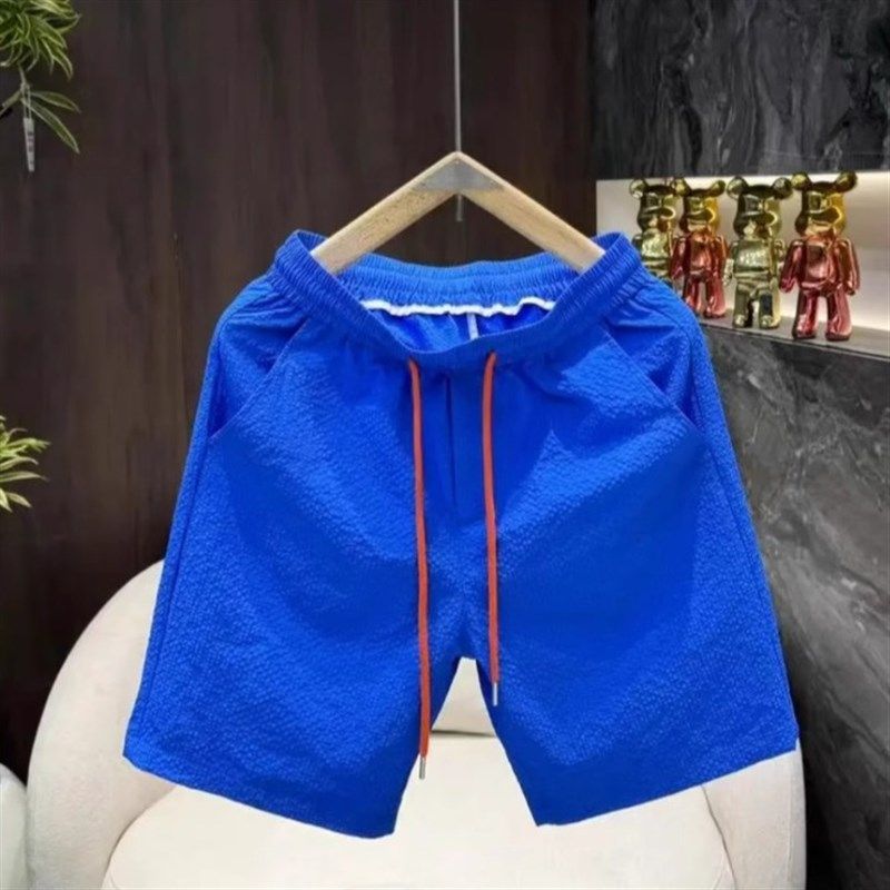 夏季轻薄透气泡泡格速干短裤男士美式休闲简约时尚宽松百搭五分裤,淘宝优惠券,粉丝福利购,淘宝优惠卷