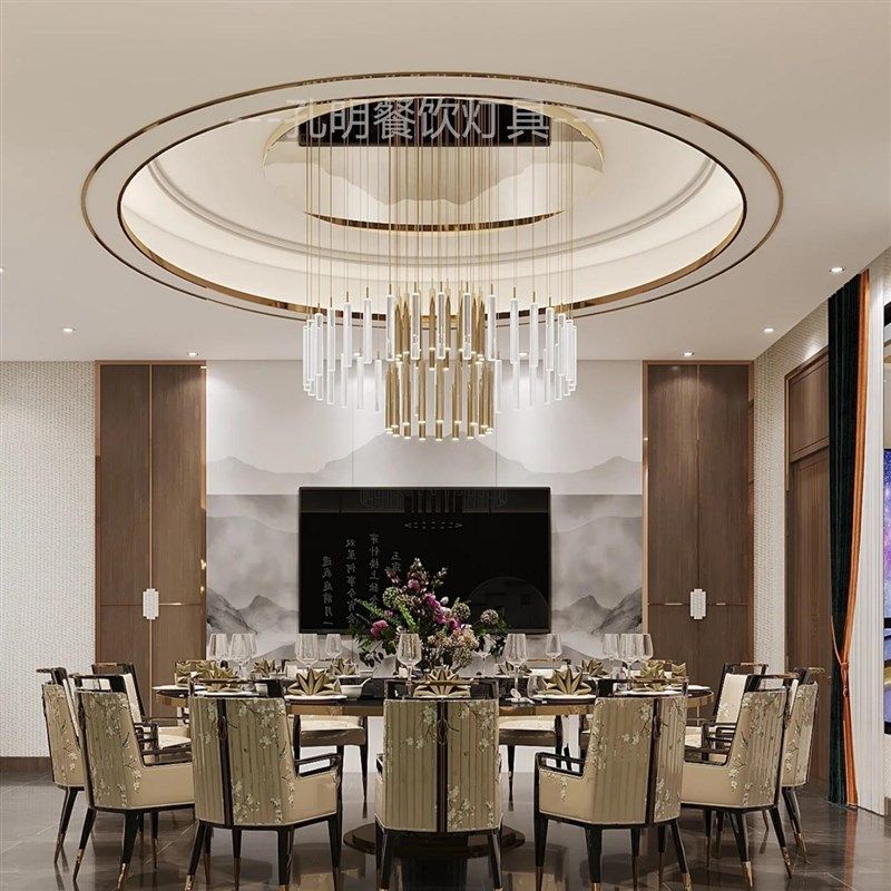 酒店餐饮豪华大包间售楼部洽谈区灯具餐饮包厢饭店大堂雅间吊灯,淘宝优惠券,粉丝福利购,淘宝优惠卷