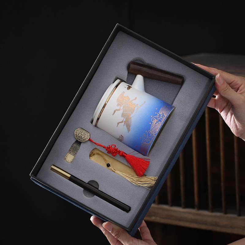 程熙陶瓷茶水分离泡茶杯个人专用带盖喝茶办公马克杯伴手回礼手礼,淘宝优惠券,粉丝福利购,淘宝优惠卷