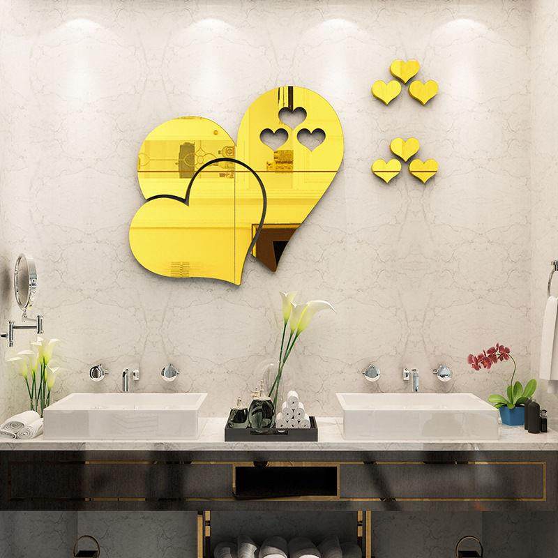 浪漫爱心镜面3D立体墙贴自粘式亚克力墙面的装饰客厅卧室餐厅贴画,淘宝优惠券,粉丝福利购,淘宝优惠卷