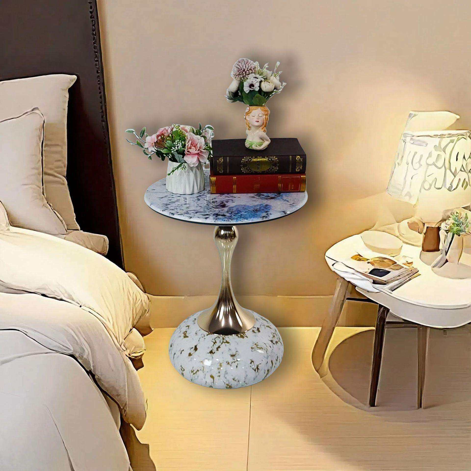 轻奢圆茶几微晶石沙发边几现代简约大理石角几床头柜移动小桌子,淘宝优惠券,粉丝福利购,淘宝优惠卷