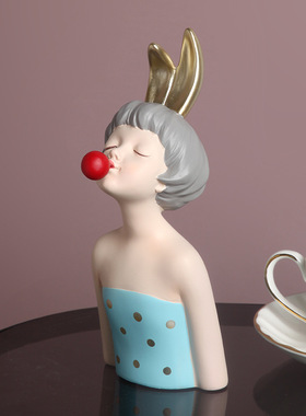 北欧轻奢可爱少女摆件女生卧室z结婚送礼物玄关桌面家居装饰摆设