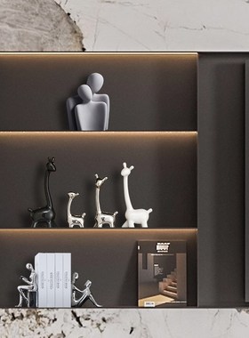 小鹿四口之e家轻奢摆件高级感现代简约家居酒柜电视柜玄关装饰摆