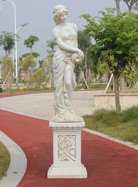 欧式大型喷泉流水喷水塑雕美女抱双罐庭院阳台P花园大厅摆件装饰