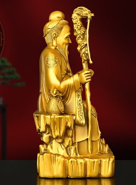 纯铜月老摆件黄铜喜神月下u老人月老星君铜像牵红线牵红绳红娘神