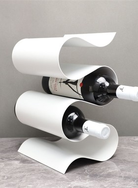 现代简约金属S形红酒架样板房售楼部卧室书房客厅餐厅桌面摆件