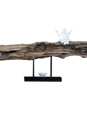 小款中式风化枯木沉木朽木腐木中式玄关禅意摆件家居酒店软装摆设