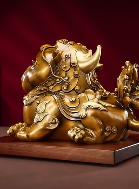 彩铜《吞宝兽之貔貅》吞金兽摆件客厅玄关办公室前台装饰品礼品