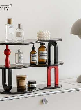 法式复古侘寂客厅黑白收纳摆件钥匙玄关I入户装饰品托盘置物架软