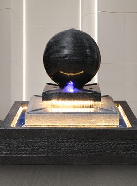 户外庭院鱼池客厅流水摆件圆球喷泉酒店造景招财欧式玄关落地装饰