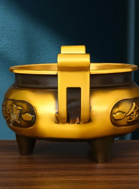 铜香炉摆件三足香炉家用客厅佛前财神观音线香插香炉大号供佛炉