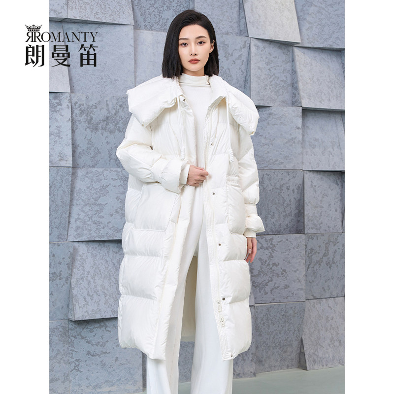 朗曼笛羽绒服女时尚宽松上衣2025冬新款中长款过膝加厚鸭绒外套,淘宝优惠券,粉丝福利购,淘宝优惠卷