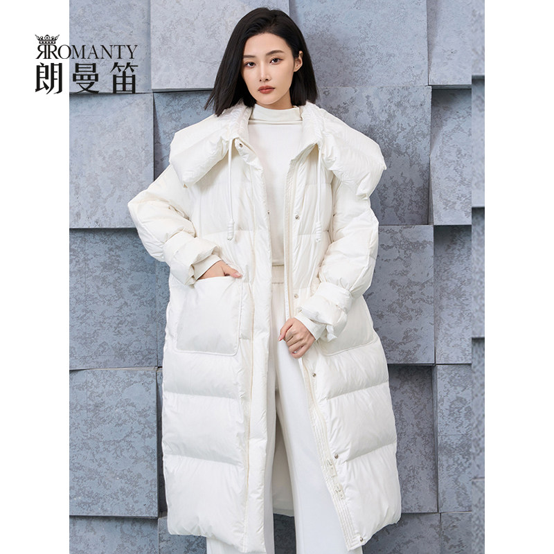 朗曼笛羽绒服女时尚宽松上衣2025冬新款中长款过膝加厚鸭绒外套,淘宝优惠券,粉丝福利购,淘宝优惠卷