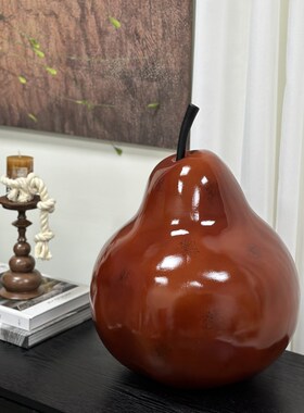 法式侘寂中古摆件抱抱梨子艺术家居艺术装饰品侘寂风雕塑高级感