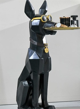 轻奢客厅大型落地摆件狗创意现代简约电视柜旁家居装饰品乔迁