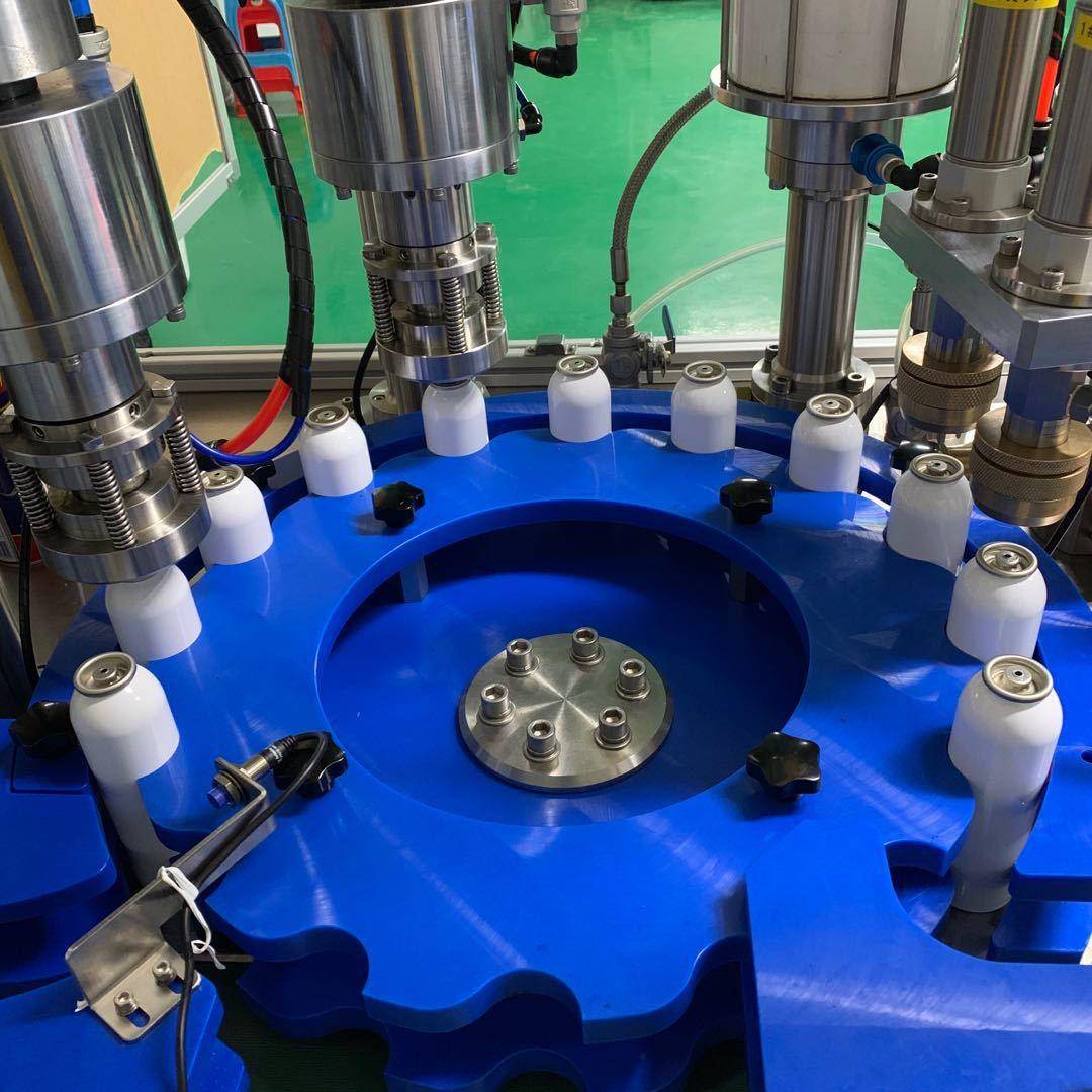 二元气雾剂全自动转盘式双头灌装机/全自动喷雾产品灌装设备 - 图2