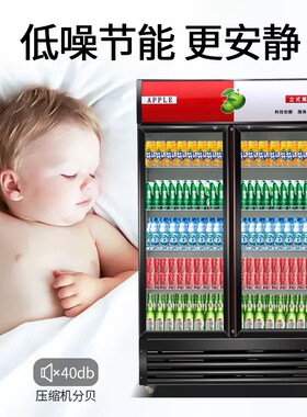 立式双门商店啤酒柜商用饭店饮料C柜冷藏三门商场单门超市保鲜柜