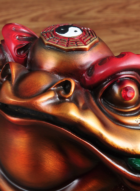 金蟾招财摆件纯铜店铺开业礼品三脚金蝉蟾蜍客厅办公室桌面装饰品